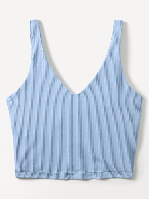 Image number 5 showing, Transcend V Neck Rib Crop Sports Bra A-C