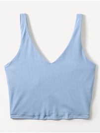 Transcend V Neck Rib Crop Sports Bra A-C
