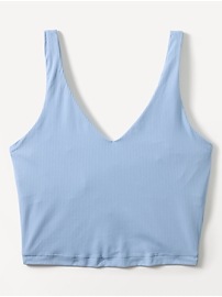 Transcend V Neck Rib Crop Sports Bra A-C