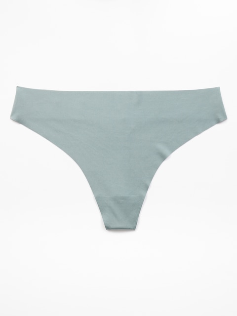 Sleek Form No Show Thong Underwear - Nickle