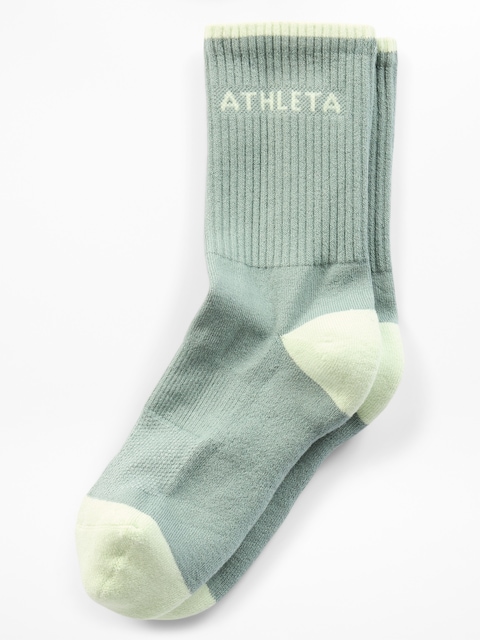 Athleta Colorblock Everyday Crew Sock - Agave