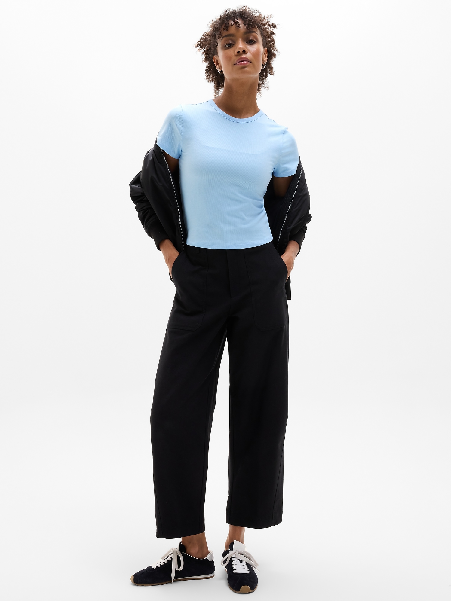 Signature Rib Crop Tee