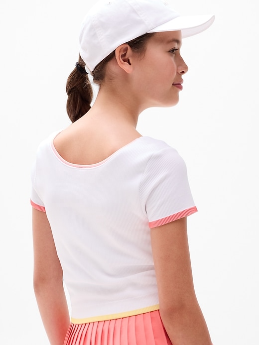 Image number 3 showing, Athleta Girl Rise Above Rib Crop Tee