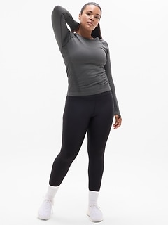 Athleta Momentum Seamless Top - Multi (Black Mini Stripe)