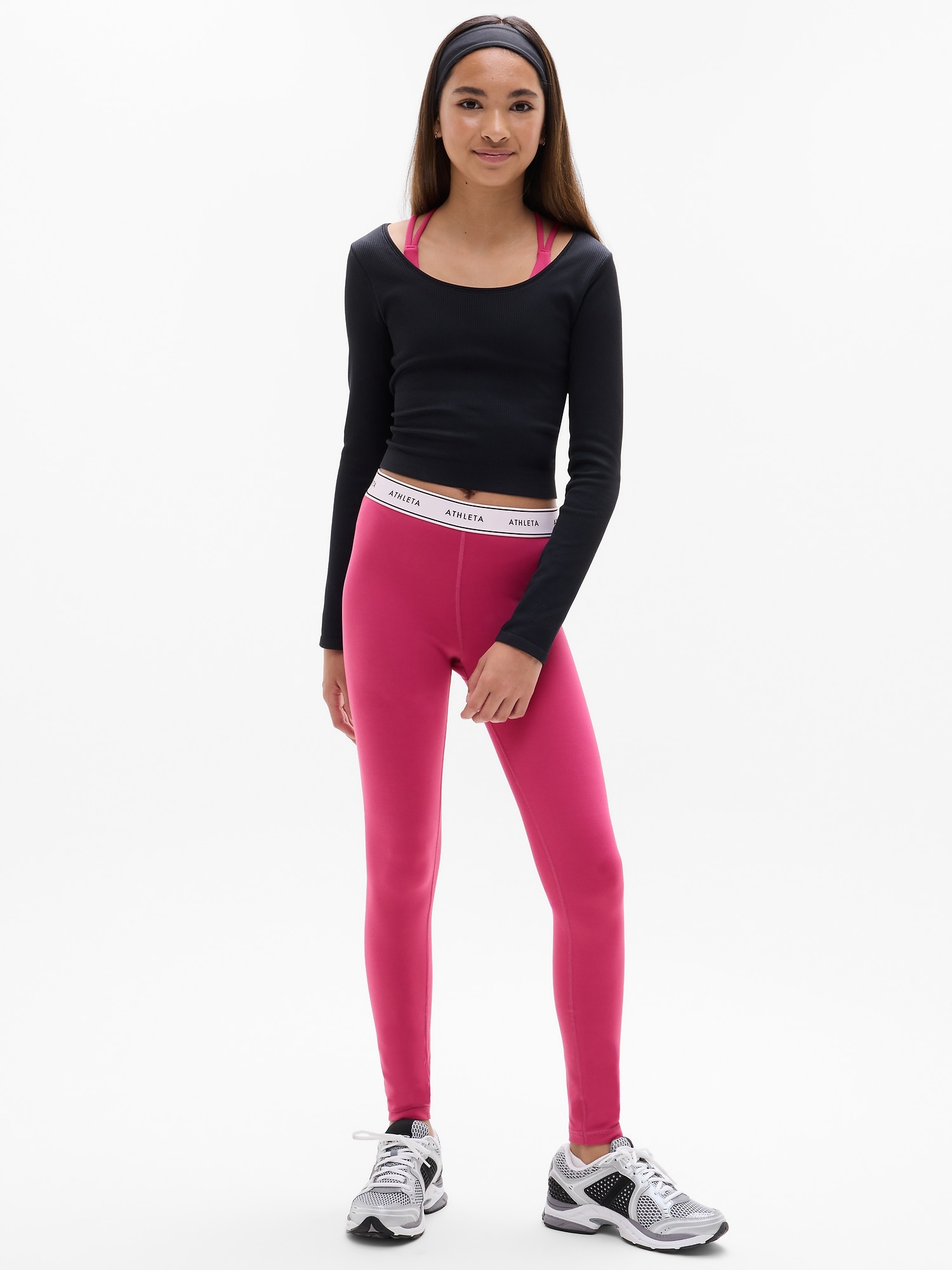 Athleta Girl High Rise Logo Chit Chat Legging