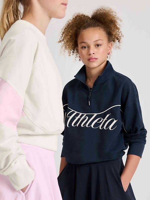 Image number 7 showing, Athleta Girl School Vibes 1/4 Zip Sweatshirt