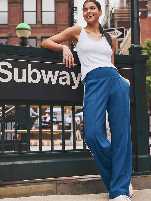 Image number 5 showing, Venice High Rise Track Stripe Wide Leg Pant