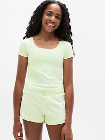 Athleta Girl Rise Above Rib Crop Tee