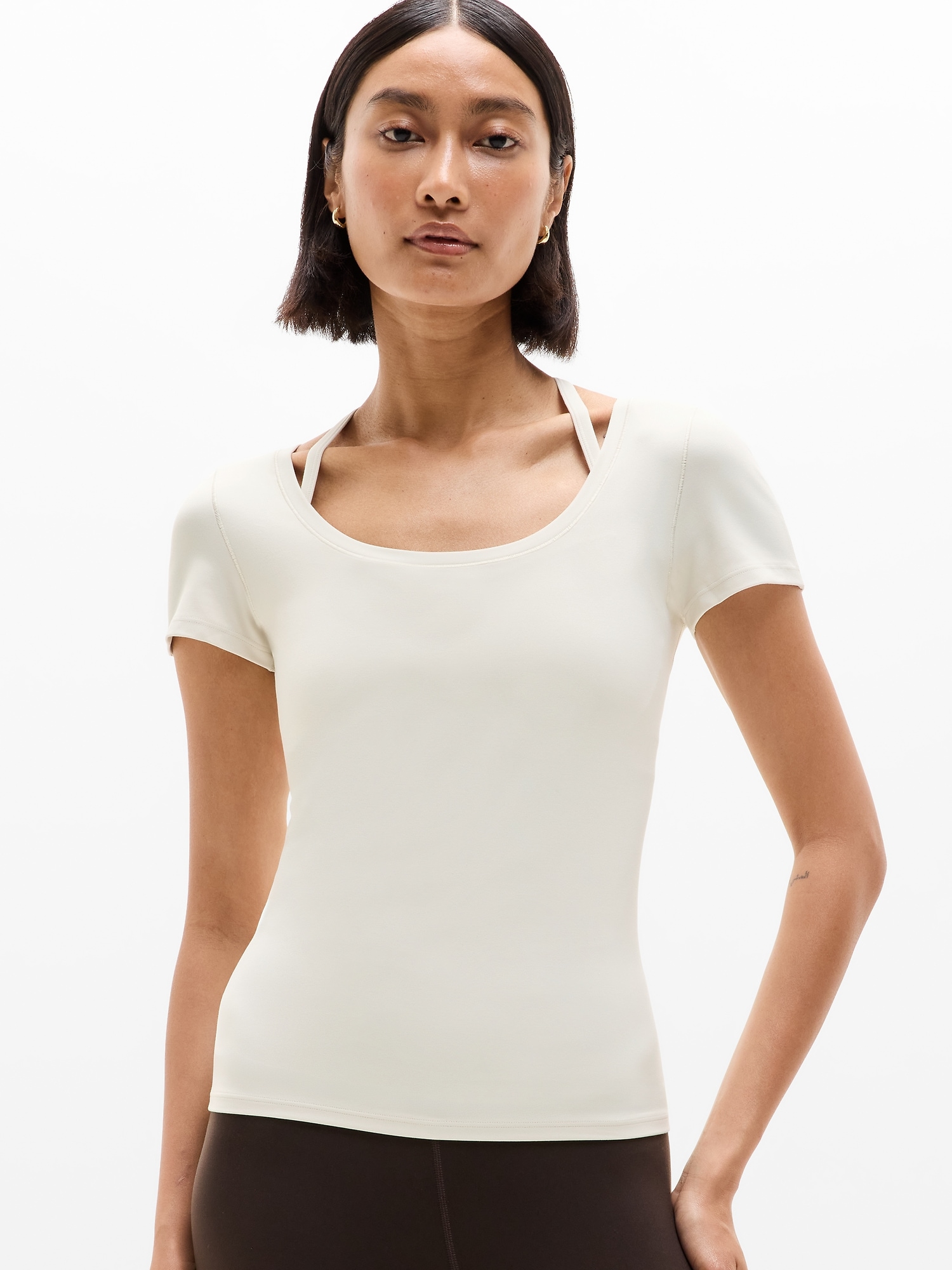 Athleta Transcend Scoop Tee In Brown