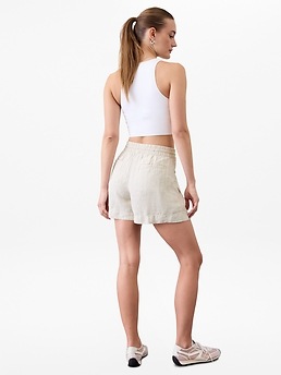 Retreat Linen Mid Rise 4" Short - Beige - image 2