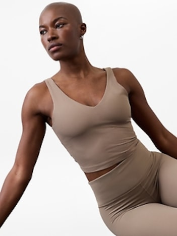 Transcend V Neck Rib Crop Sports Bra A-C