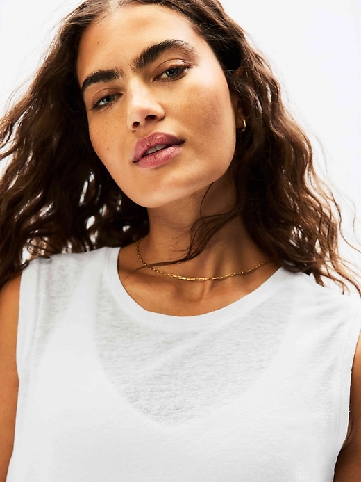 Image number 3 showing, Getaway Linen Blend Muscle Tank