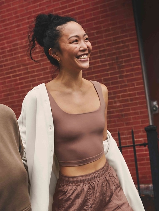 Image number 1 showing, Transcend Square Neck Crop Sports Bra A-C