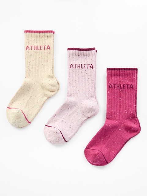 Athleta Girl Everyday Quarter Crew Sock 3-Pack - Agave