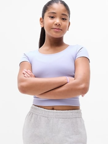 Athleta Girl Rise Above Rib Crop Tee