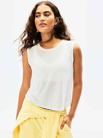 Getaway Linen Blend Muscle Tank