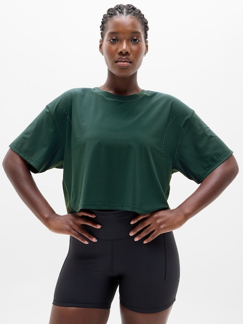 Ultimate Lasercut Crop Tee - Fir