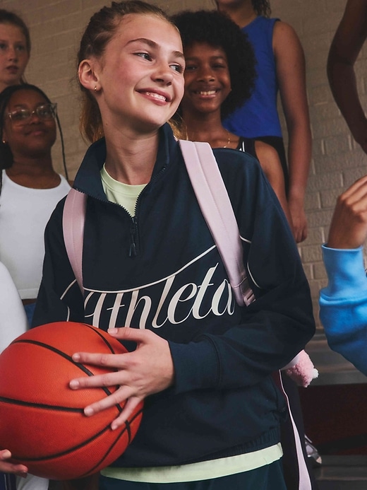 Image number 1 showing, Athleta Girl School Vibes 1/4 Zip Sweatshirt