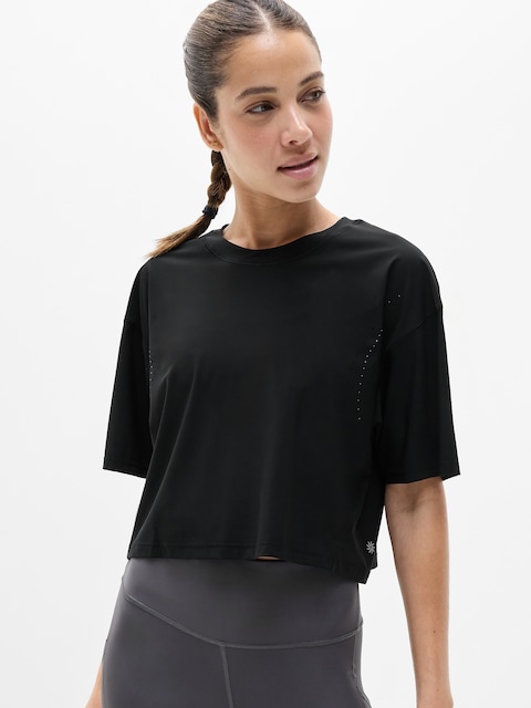 Ultimate Lasercut Crop Tee - Black