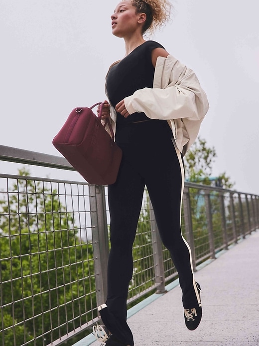 Image number 8 showing, Elation Ultra High Rise Sport Stripe Split Slim Flare