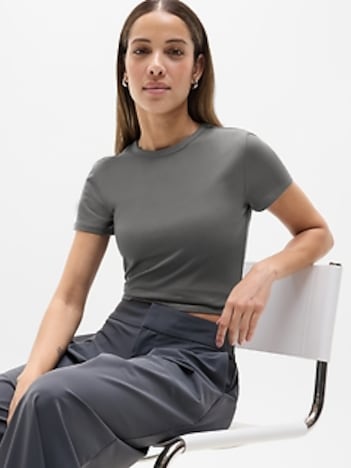 Signature Rib Crop Tee