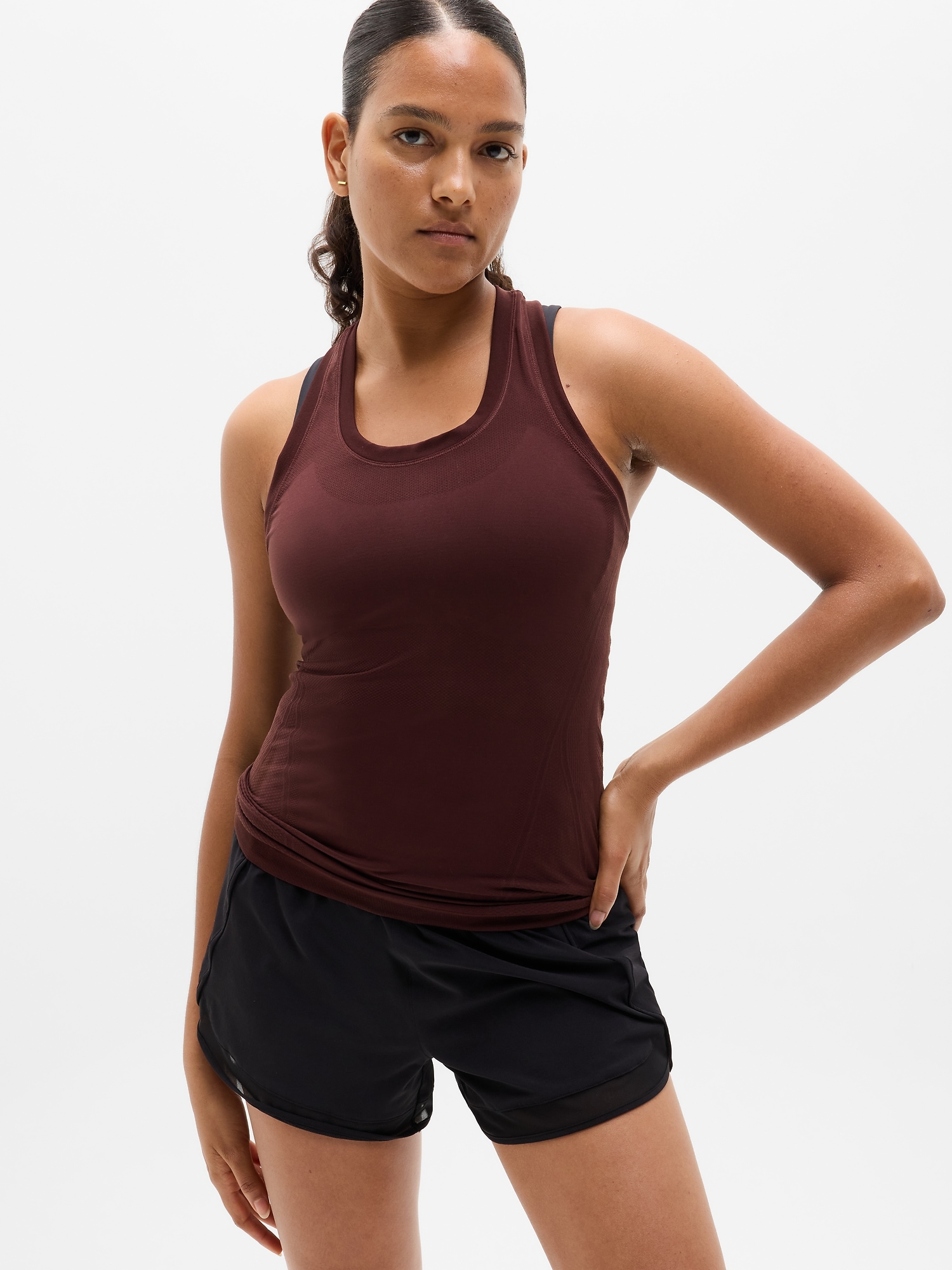Athleta Momentum Seamless Tank In Burgundy
