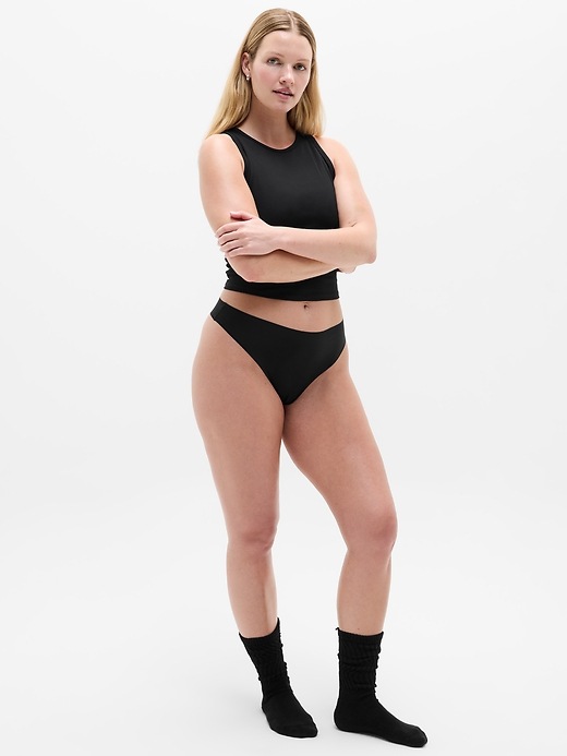Image number 4 showing, Sleek Form No Show Thong Underwear 3-Pack