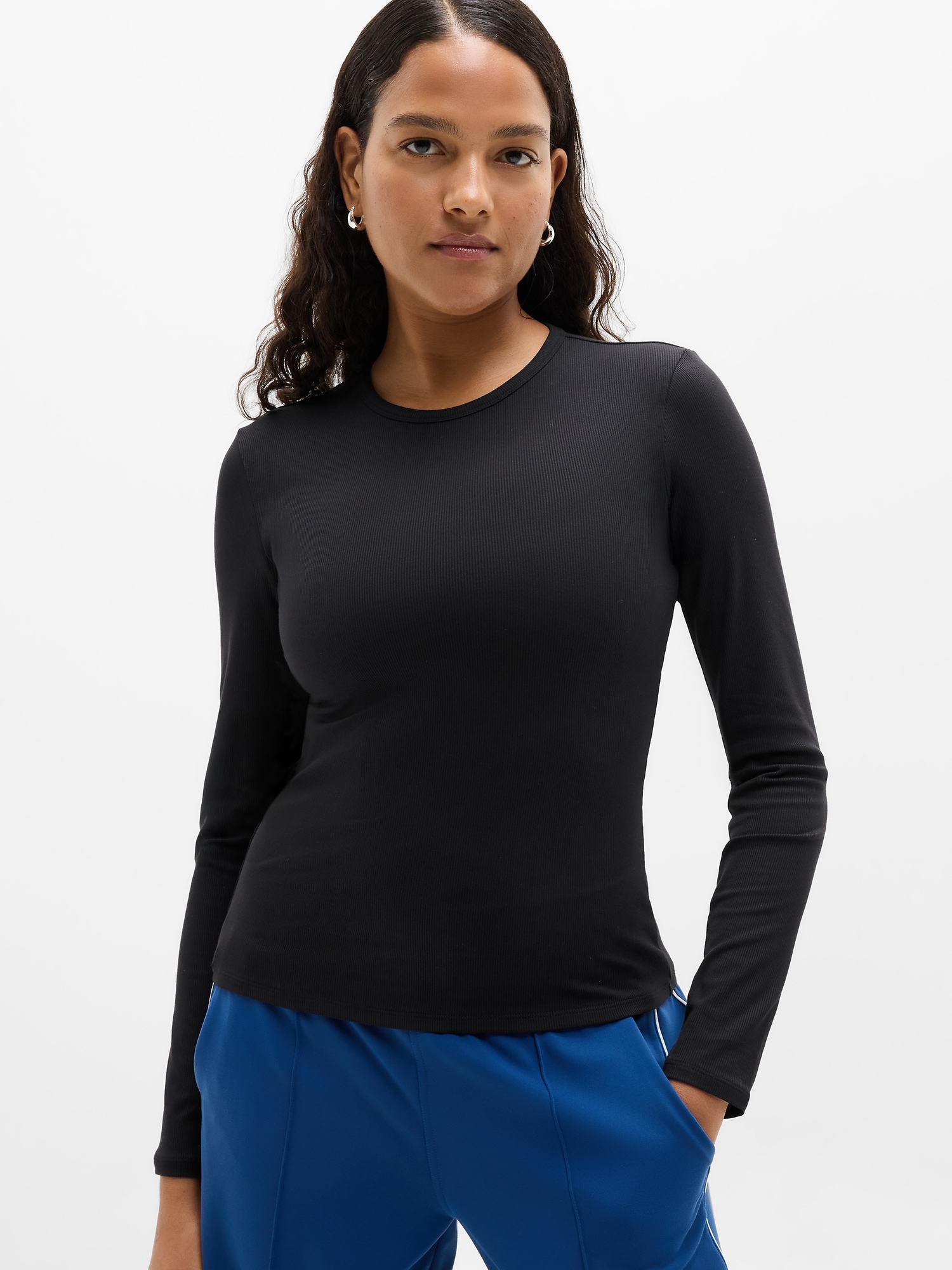 Athleta Signature Rib Top In Black