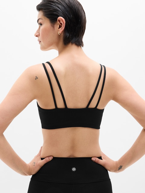 Transcend Strappy Rib Bra D-DD - Black