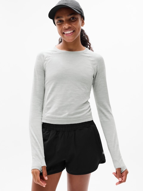 Athleta Girl Power Up Sport Length Top - Quartz Heather