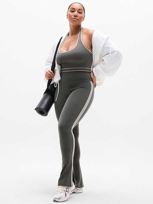 Image number 6 showing, Elation Ultra High Rise Sport Stripe Split Slim Flare