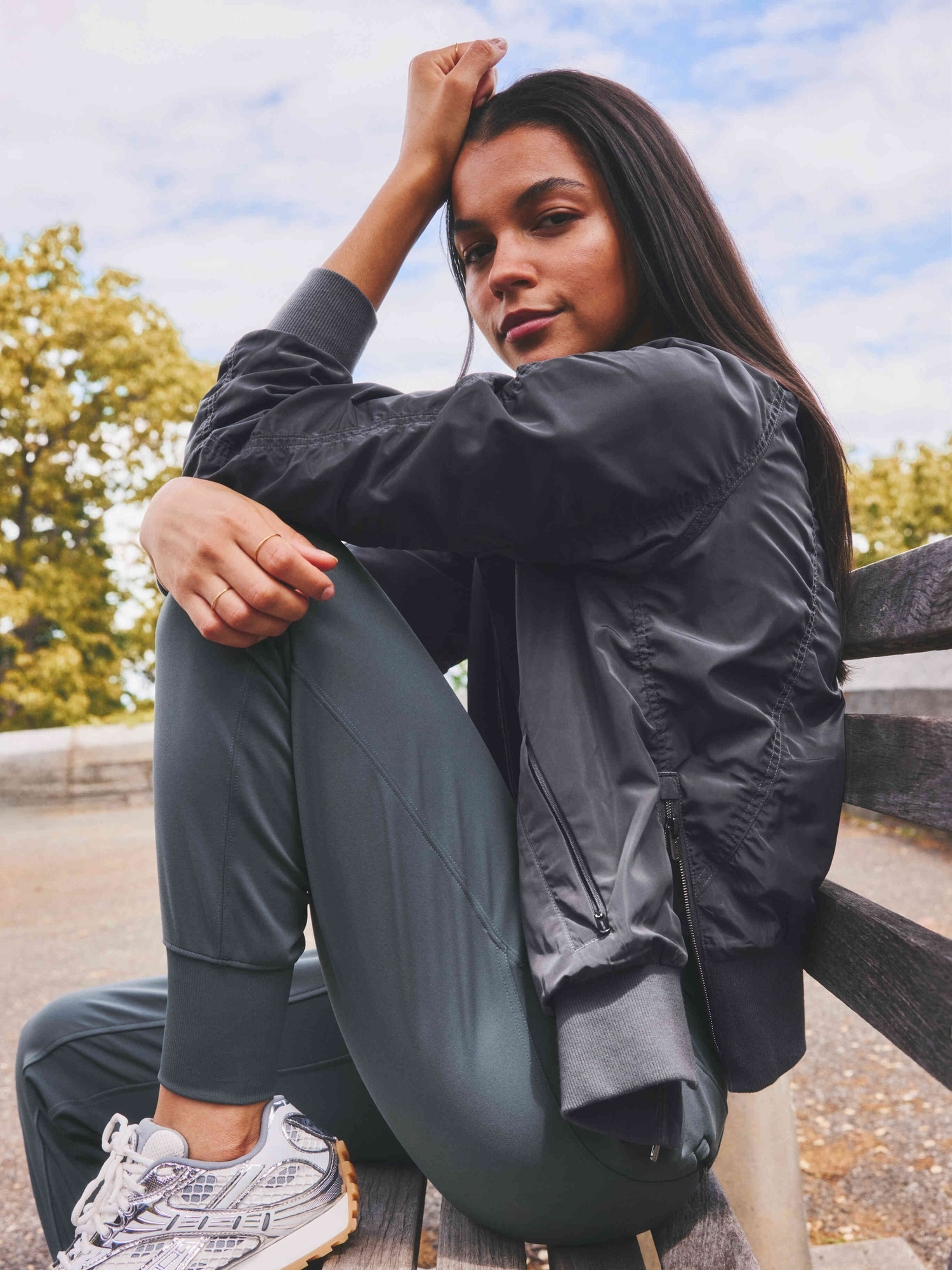 Athleta Jetset Bomber In Black