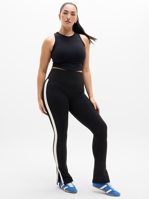 Image number 4 showing, Elation Ultra High Rise Sport Stripe Split Slim Flare