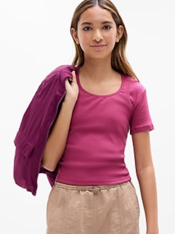 Athleta Girl Right Moves Rib Double Up Tee