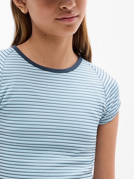 Image number 4 showing, Athleta Girl Rise Above Rib Crew Cutout Tee