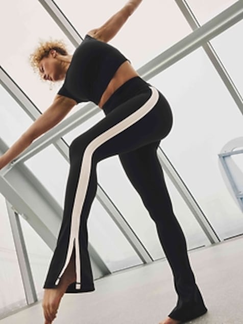 Elation Ultra High Rise Sport Stripe Split Slim Flare