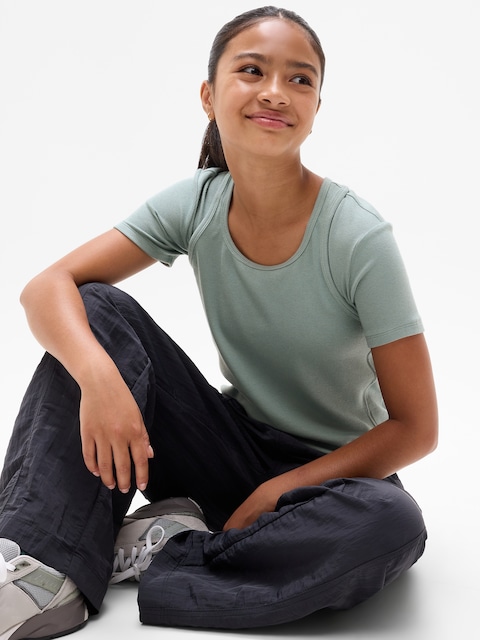 Athleta Girl Right Moves Rib Double Up Tee