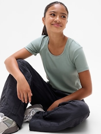 Athleta Girl Right Moves Rib Double Up Tee