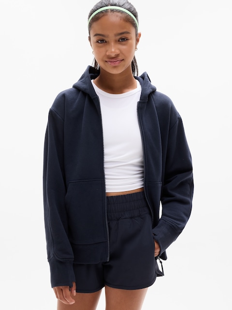 Athleta Girl All Day Full Zip Sweatshirt - Navy