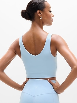 Transcend V-Neck Crop Sports Bra A-C - Blue - image 2