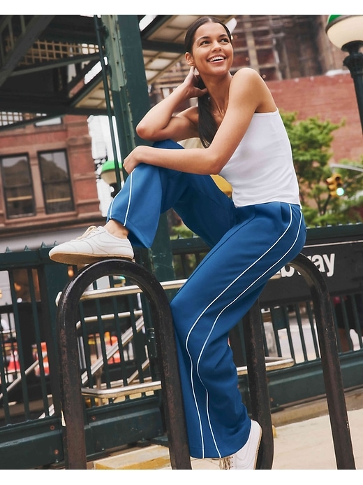 Image number 2 showing, Venice High Rise Track Stripe Wide Leg Pant