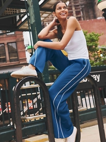 Venice High Rise Track Stripe Wide Leg Pant