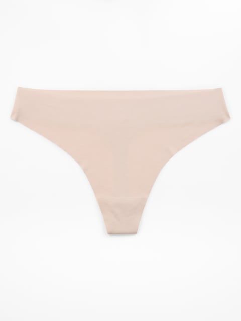 Sleek Form No Show Thong Underwear - Sand Beige