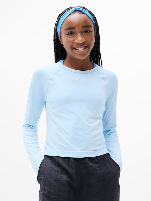 Athleta Girl Power Up Sport Length Top - Mist Blue