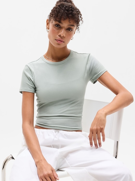 Image number 3 showing, Signature Rib Crop Tee