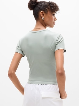 Signature Rib Crop Tee - Green - image 3