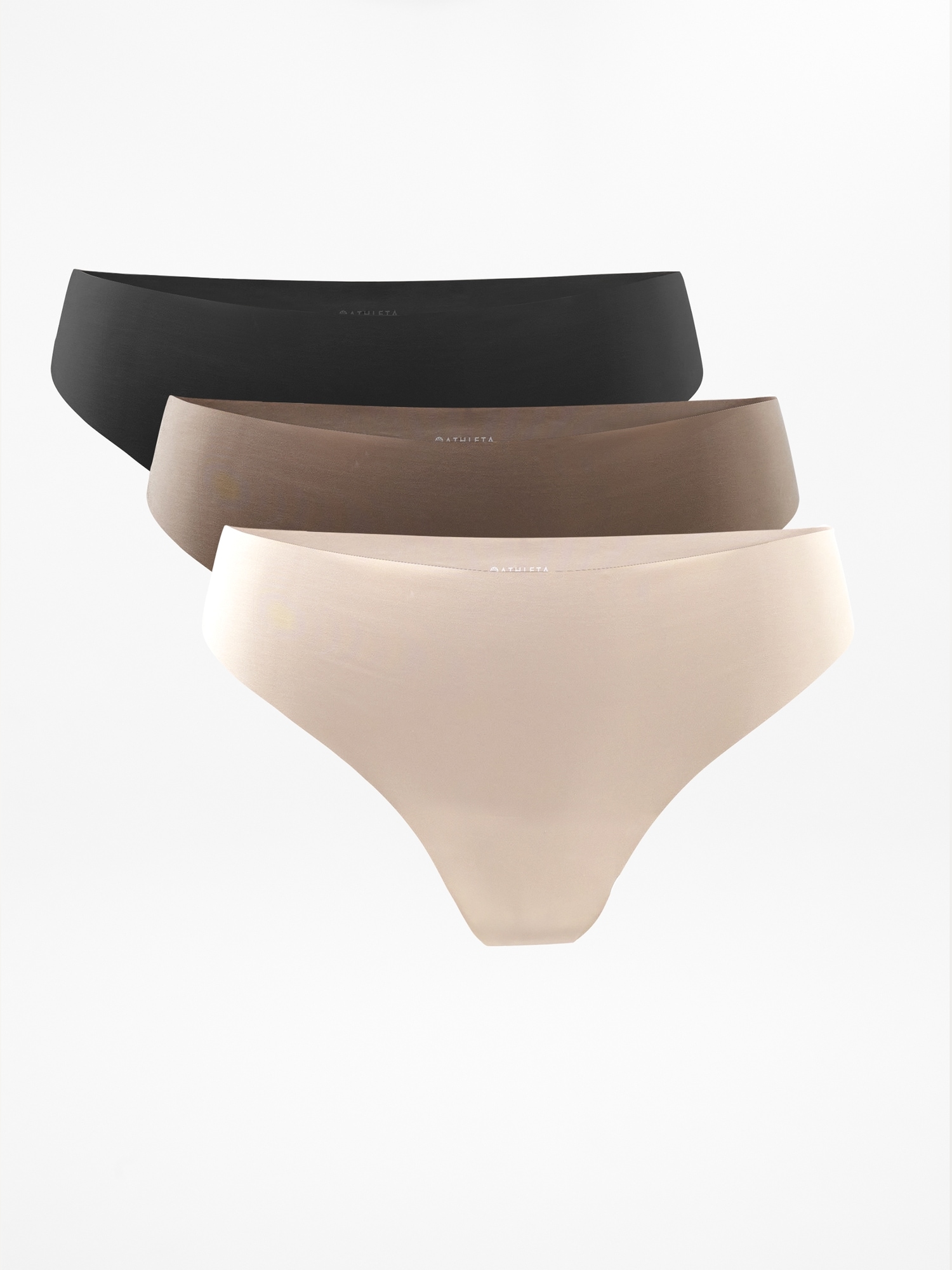 Athleta Sleek Form No Show Thong Underwear 3-pack In Multi