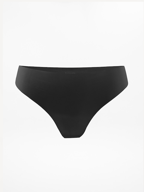 Sleek Form No Show Thong Underwear - Black