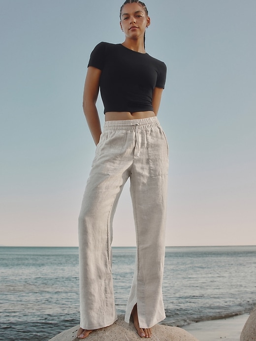 Image number 8 showing, Retreat Linen High Rise Wide Leg Pant