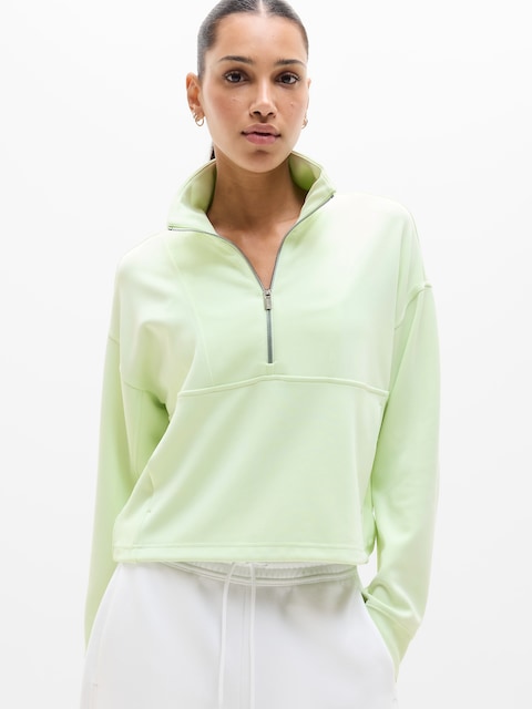Seasoft Rib 1/4 Zip Popover - Honeydew